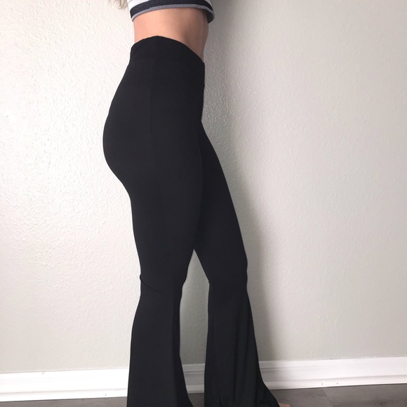 black flare out pants